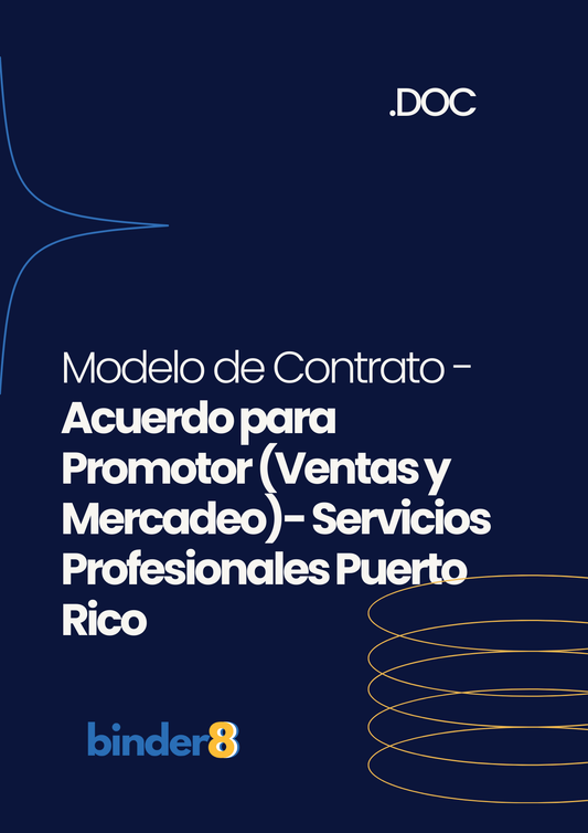 Modelo de Contrato - Acuerdo para Promotor (Ventas y Mercadeo)- Servicios Profesionales Puerto Rico: