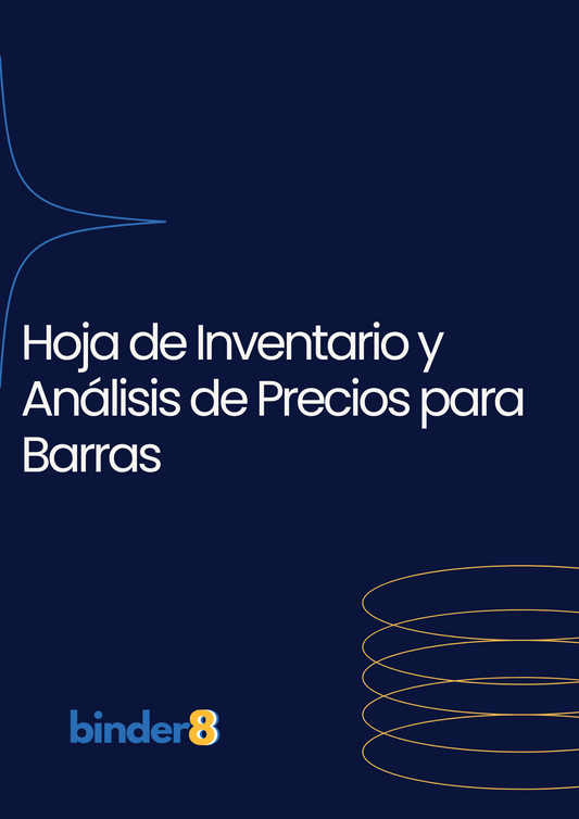 Hoja de Registro de Inventario y Análisis de Precios para Bares y Restaurantes